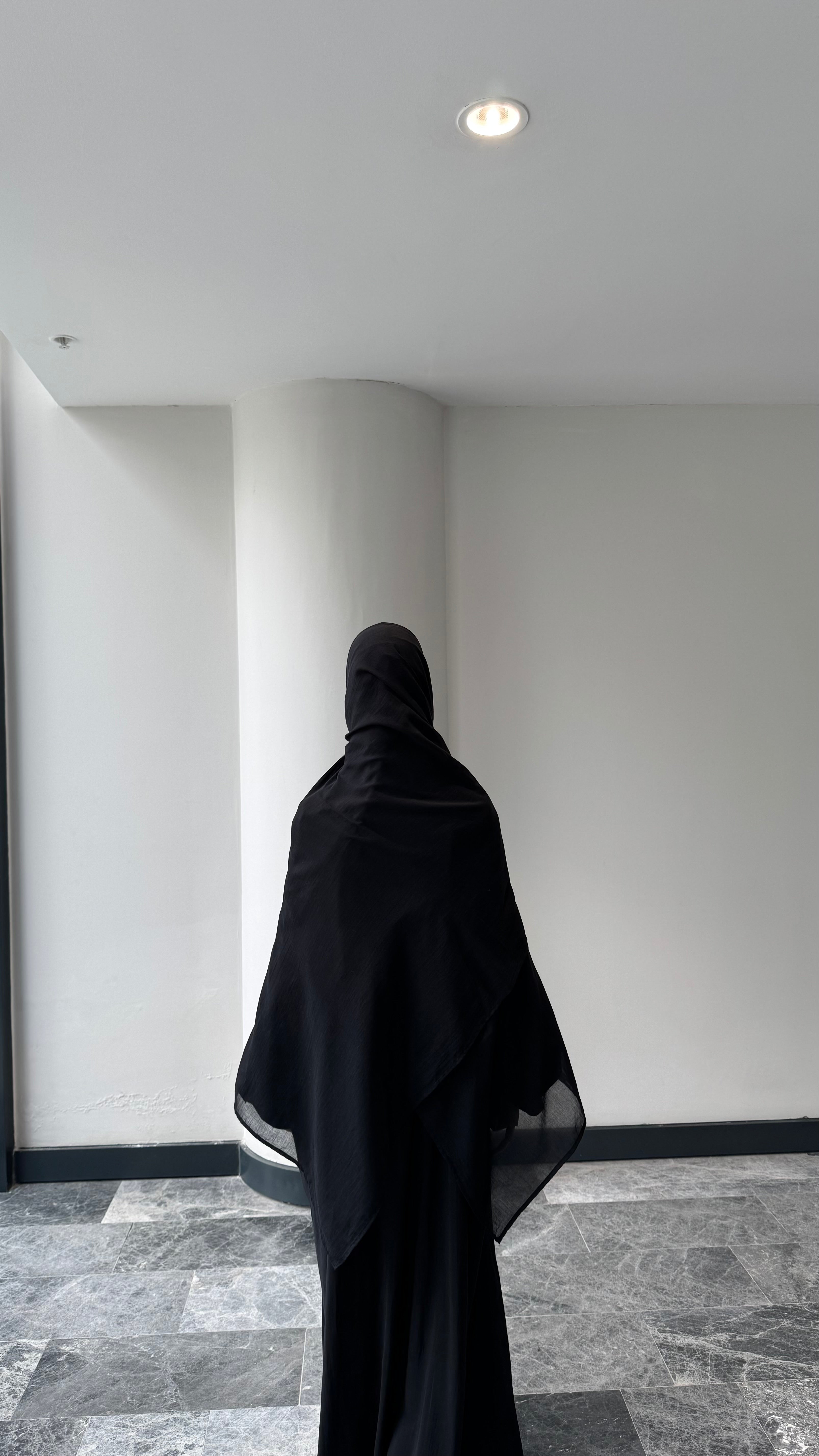 Saf pamuk şal -siyah