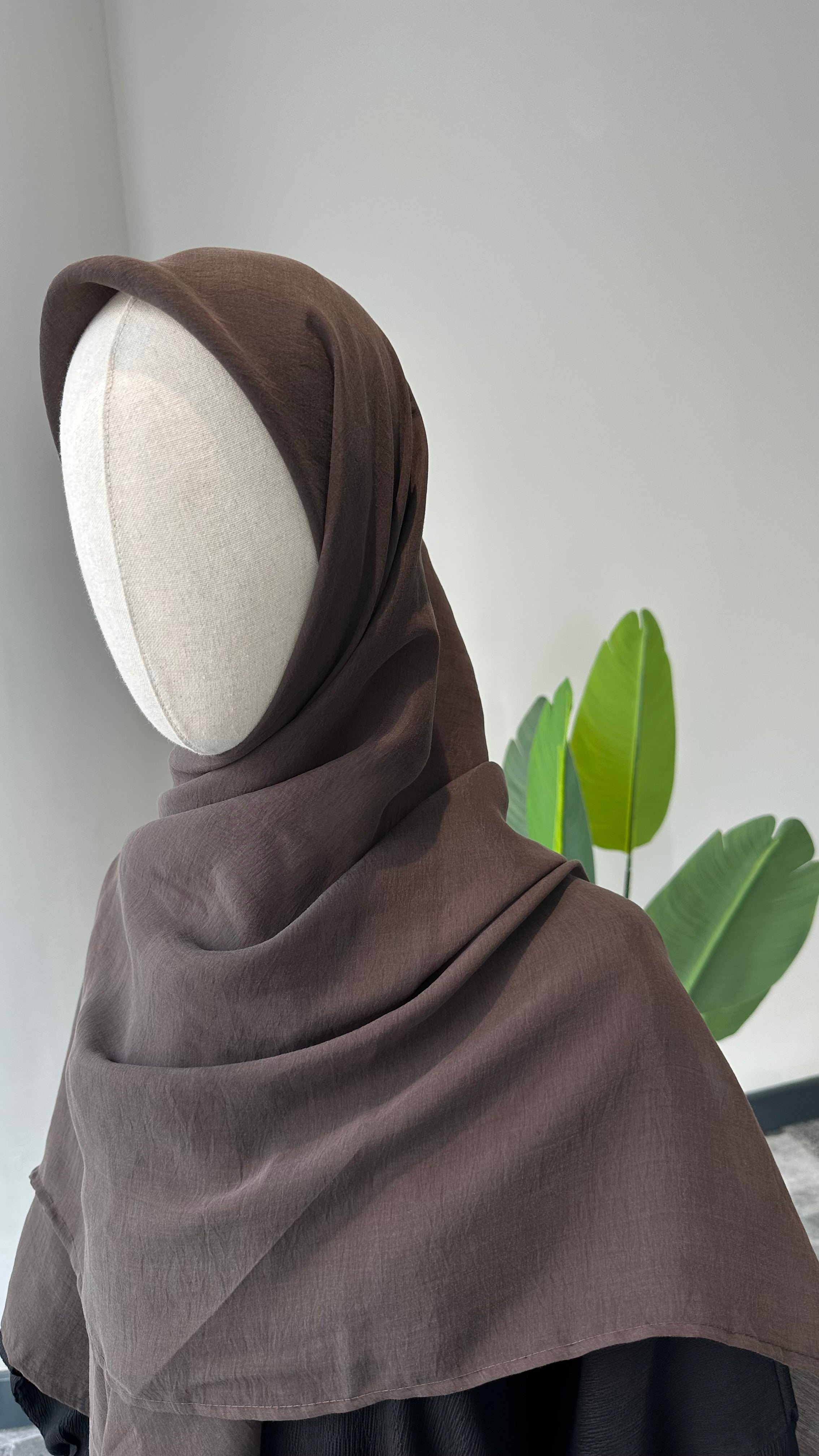 Premıum organze/eşarp-kahve 120cm