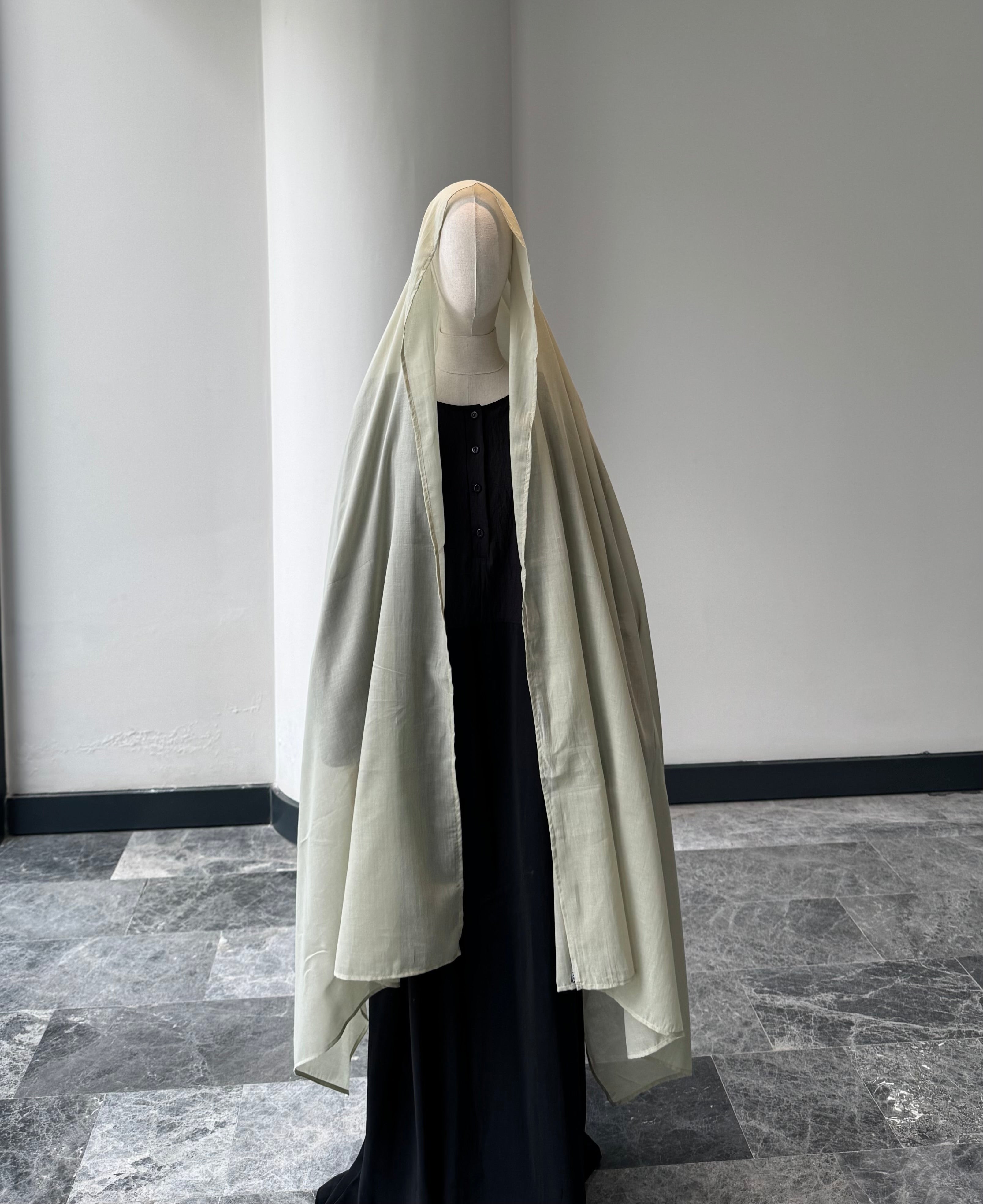 Saf pamuk şal - mint