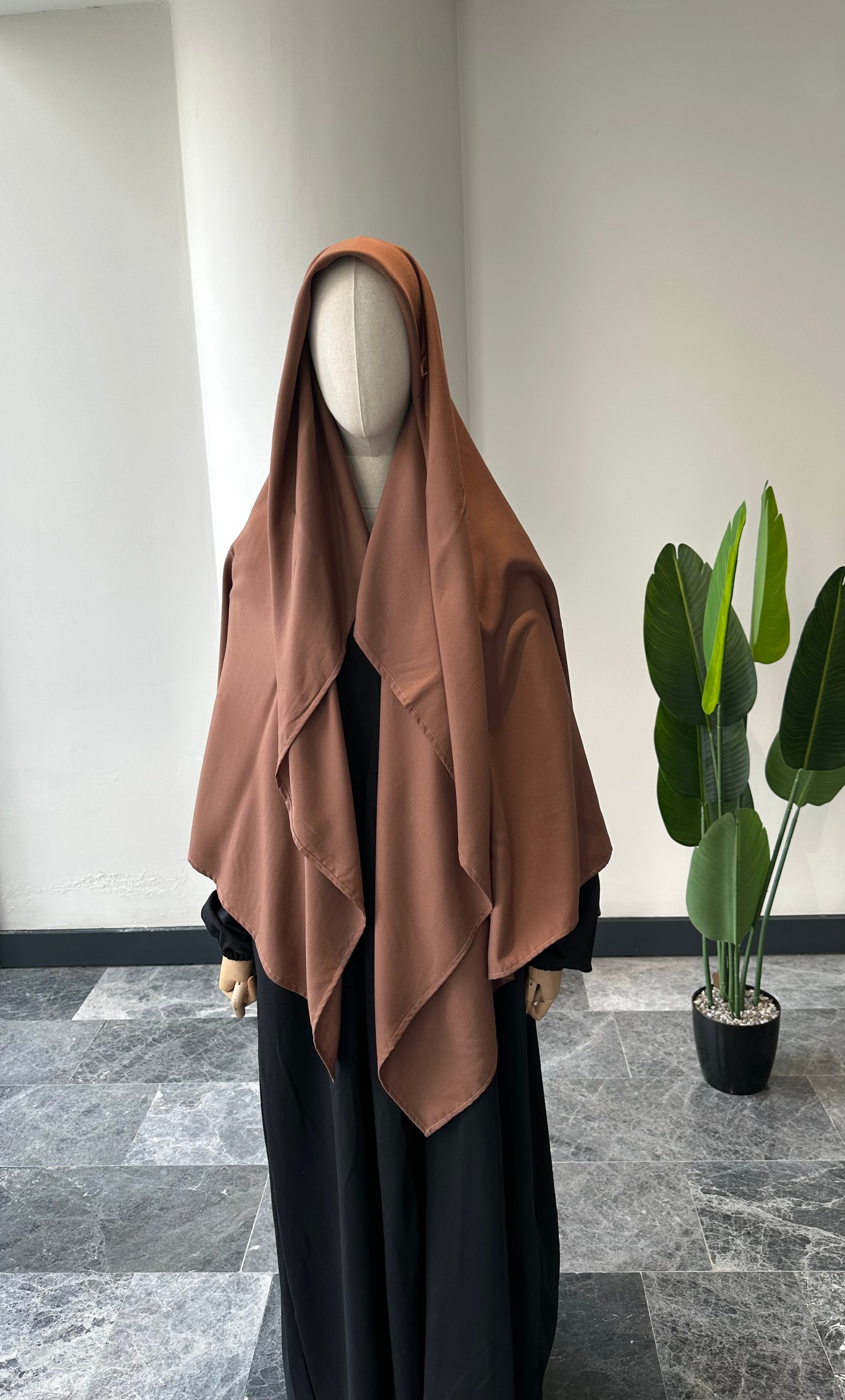 Bambu viskon eşarp -kahve  | 140 cm