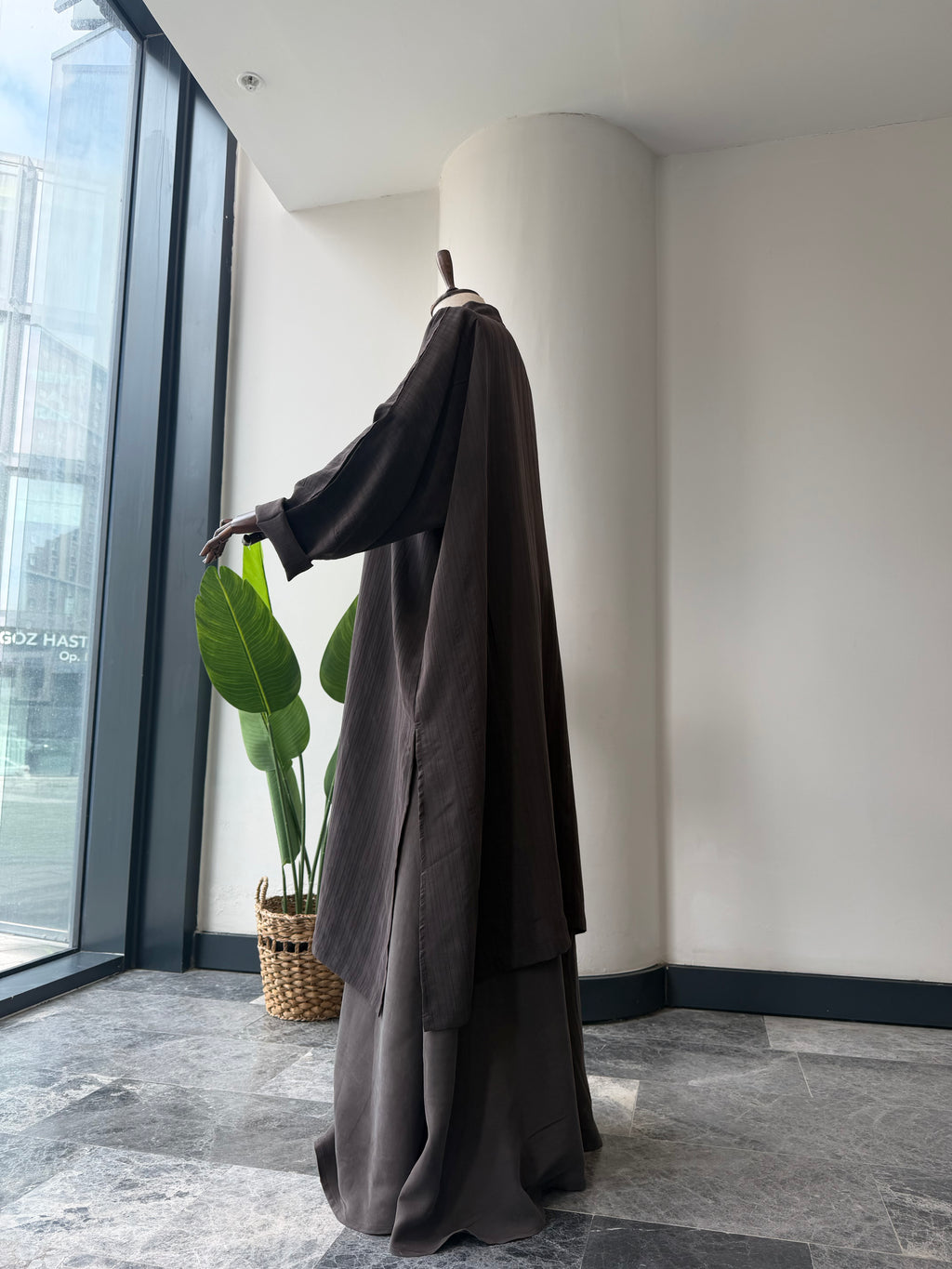 Otantik takım üstü -kahve|abaya kol
