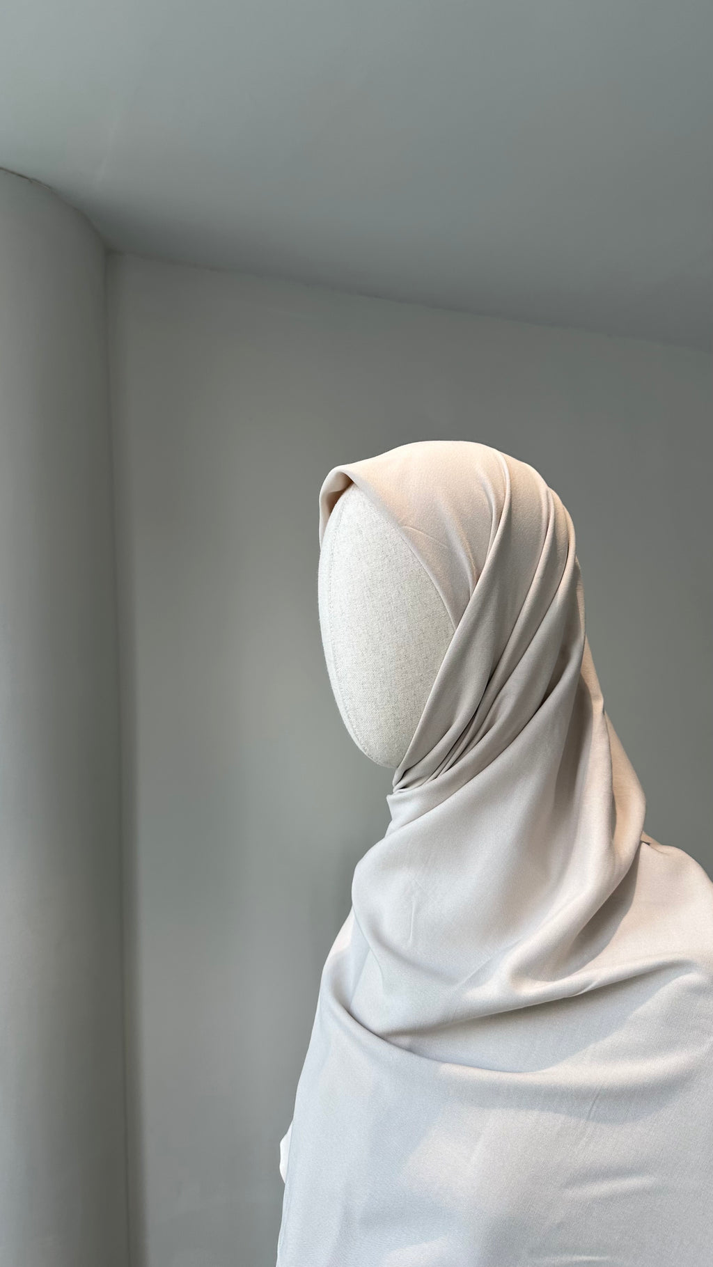 Bambu viskon eşarp -krem| 120 cm