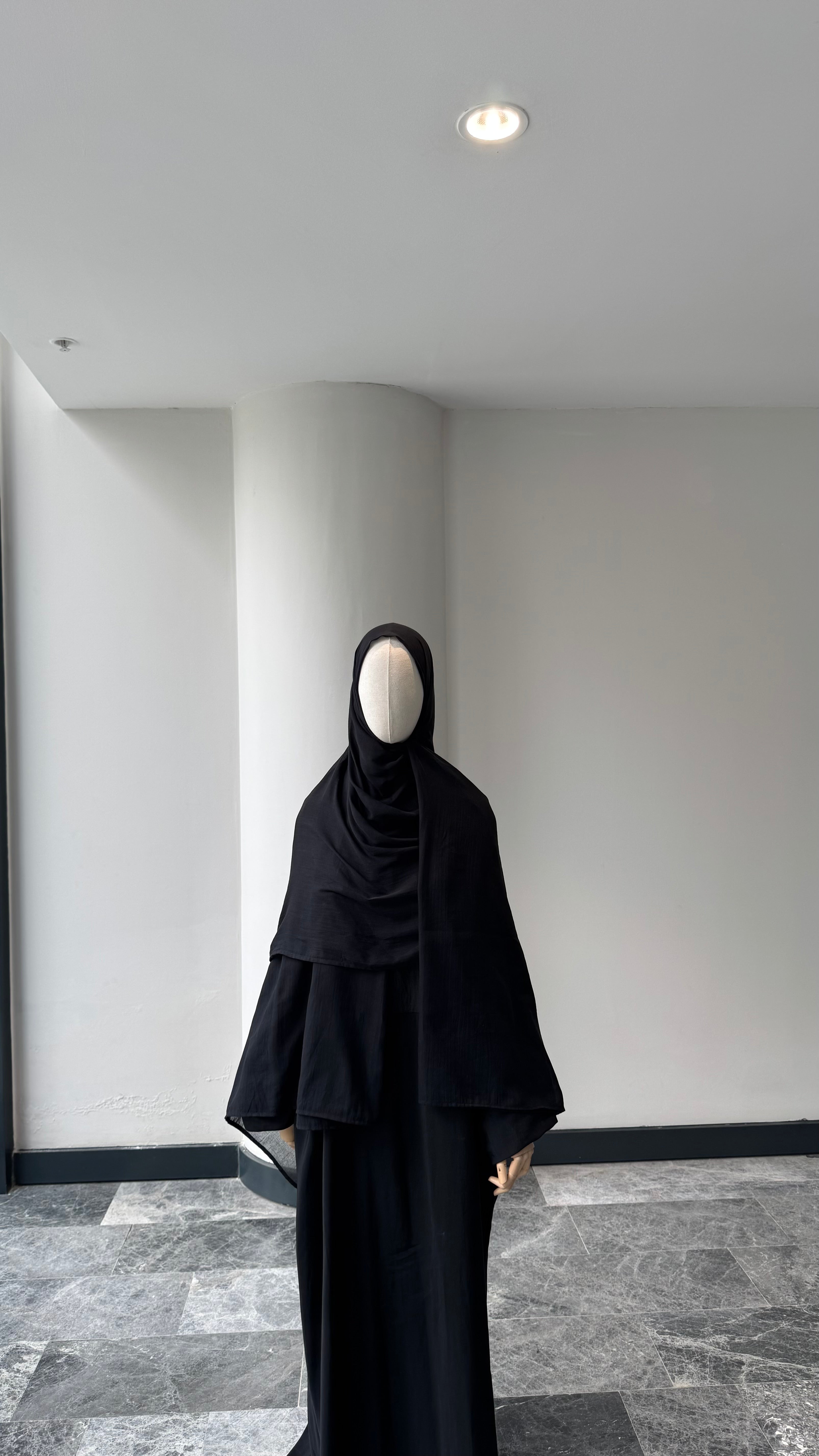 Saf pamuk şal -siyah