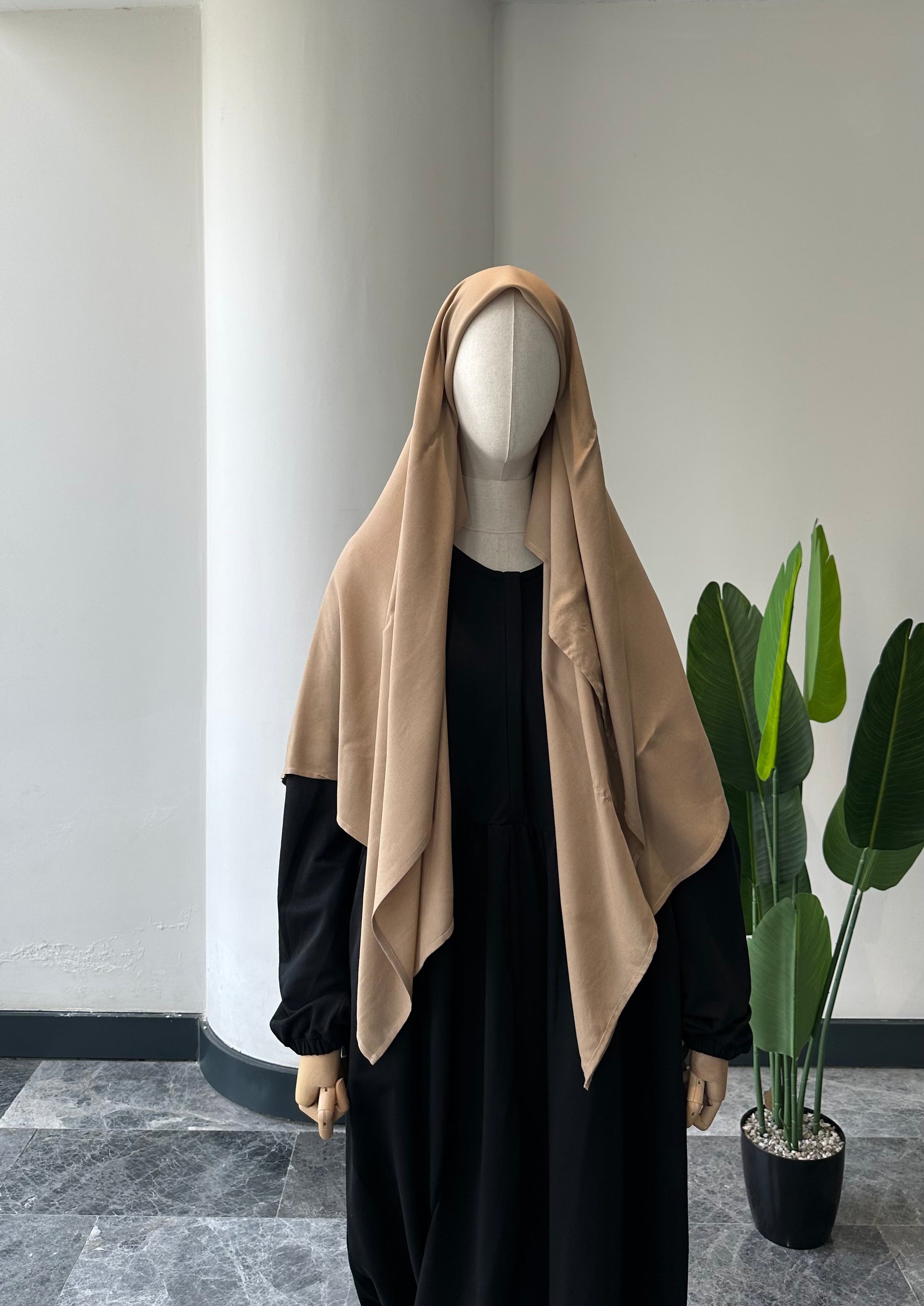 Bambu viskon eşarp -Latte| 120 cm