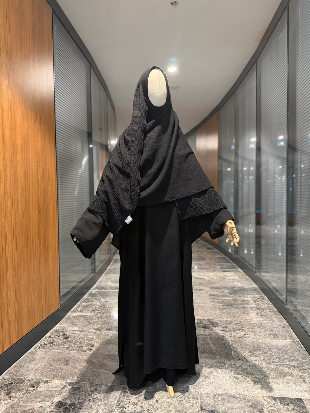 Müslin bürümcük şal - maxi siyah