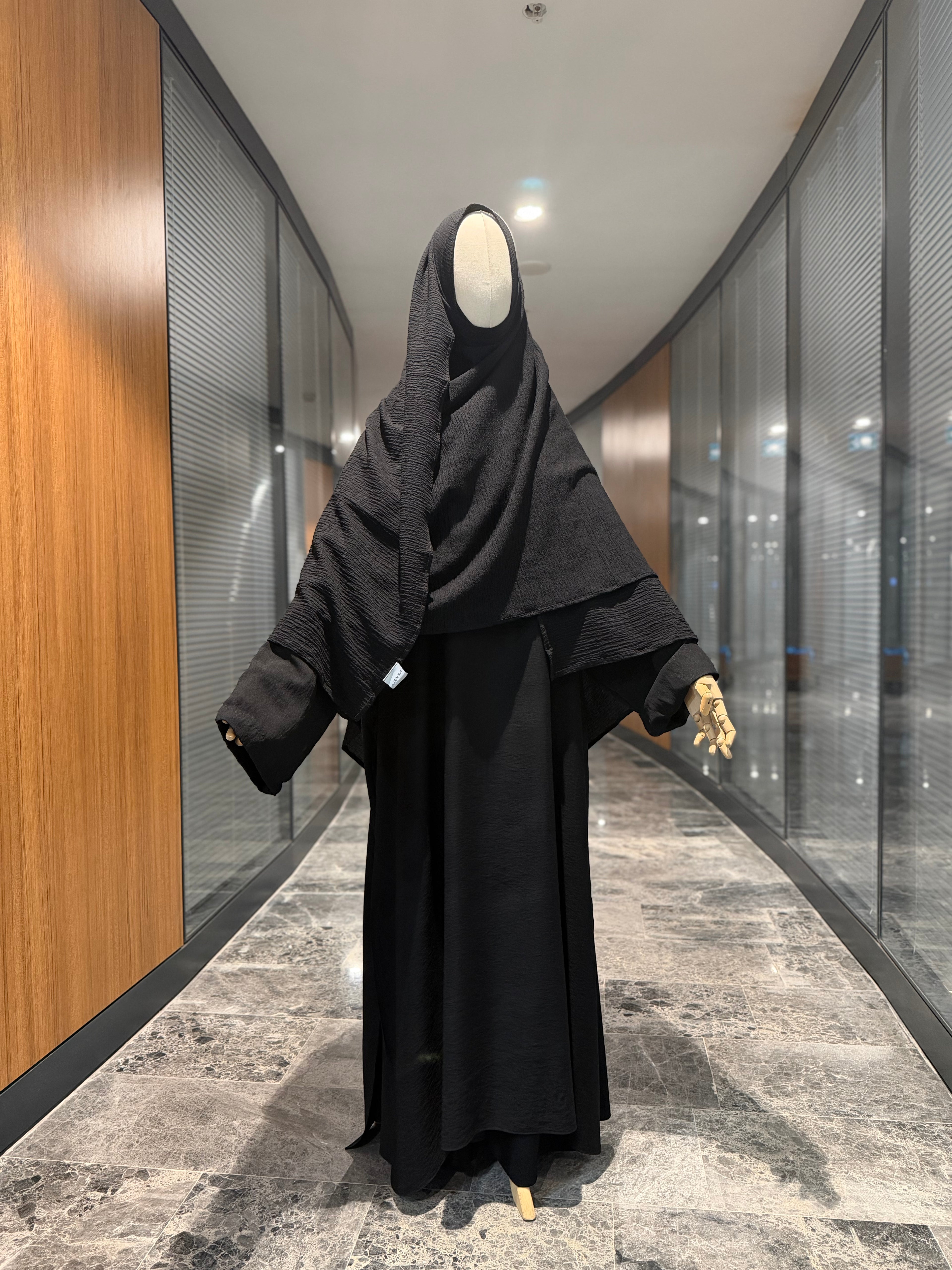 Müslin bürümcük şal - maxi siyah