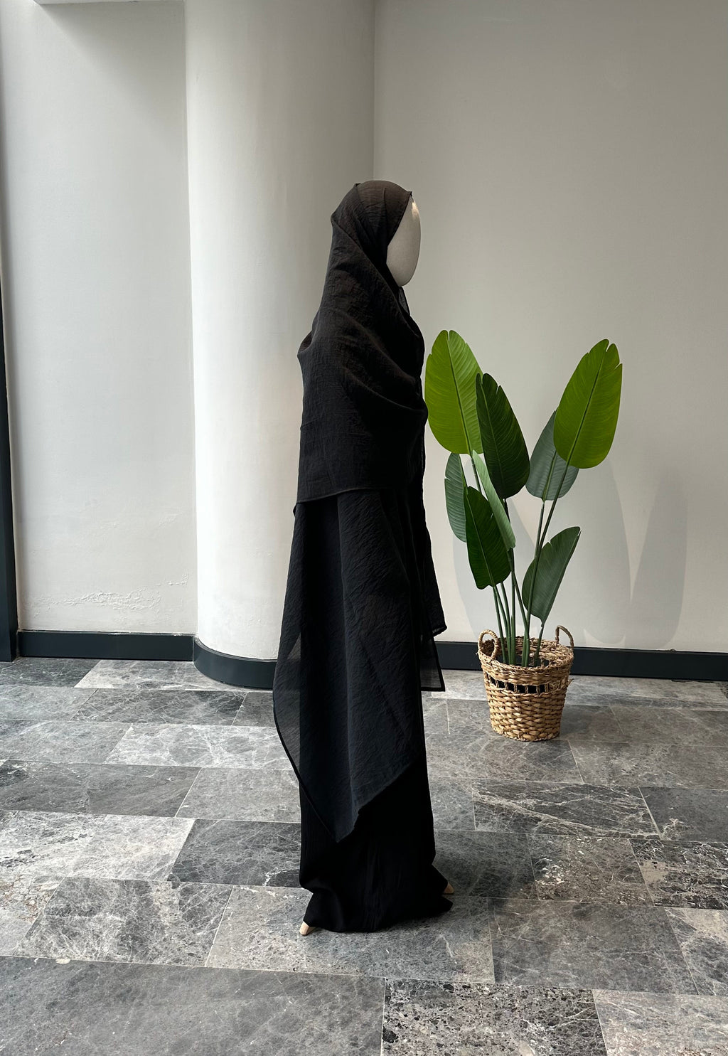Premıum  organze  şal - siyah 3m x70cm