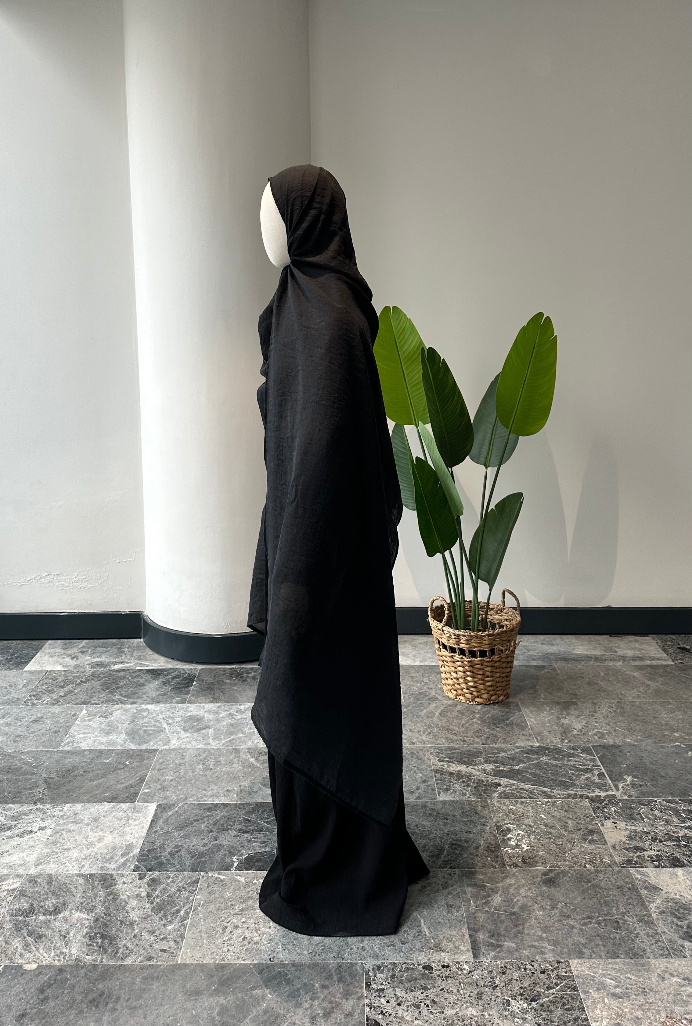 Premıum  organze  şal - siyah 3m x70cm