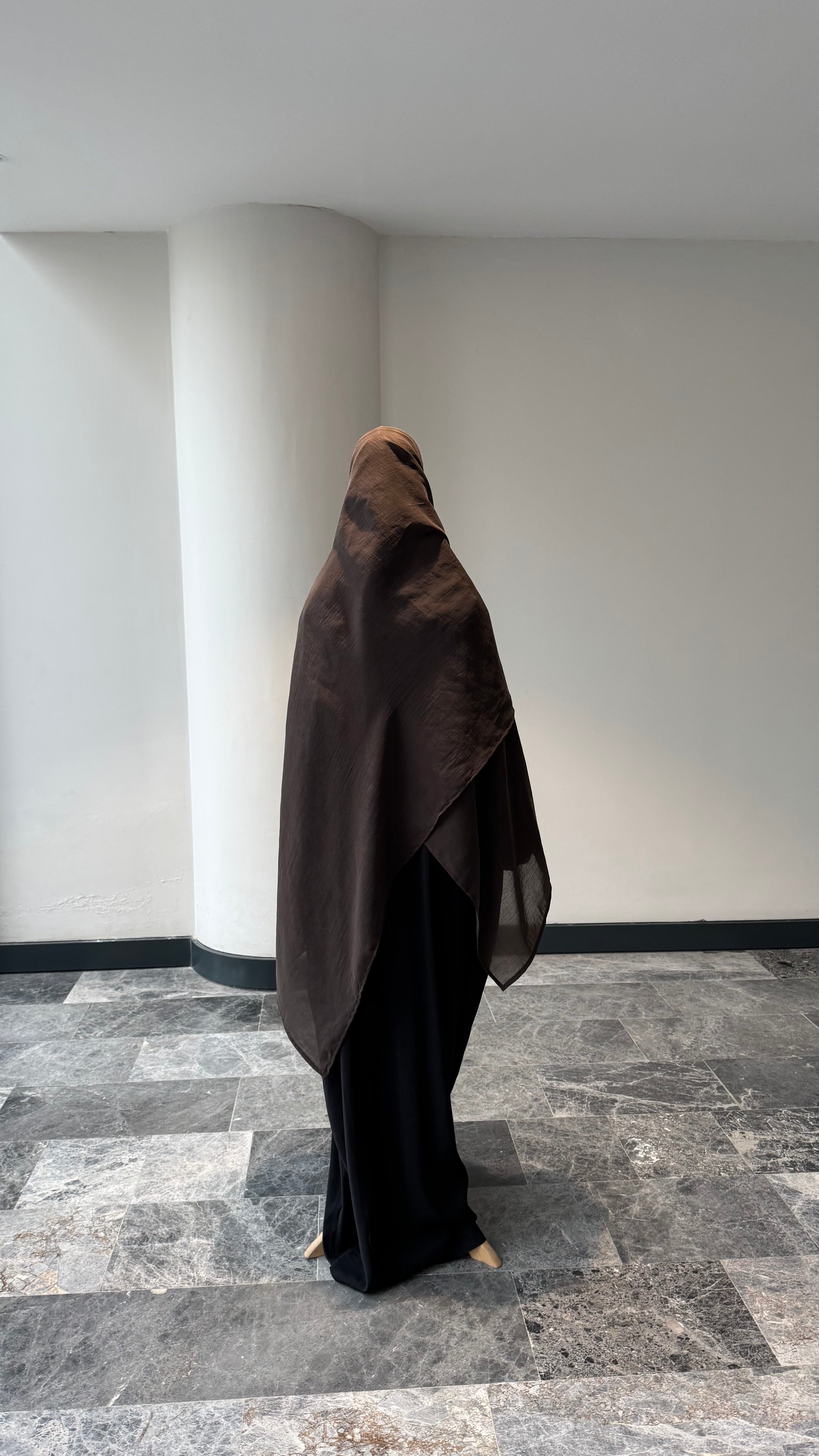 Premıum organze şal - kahve