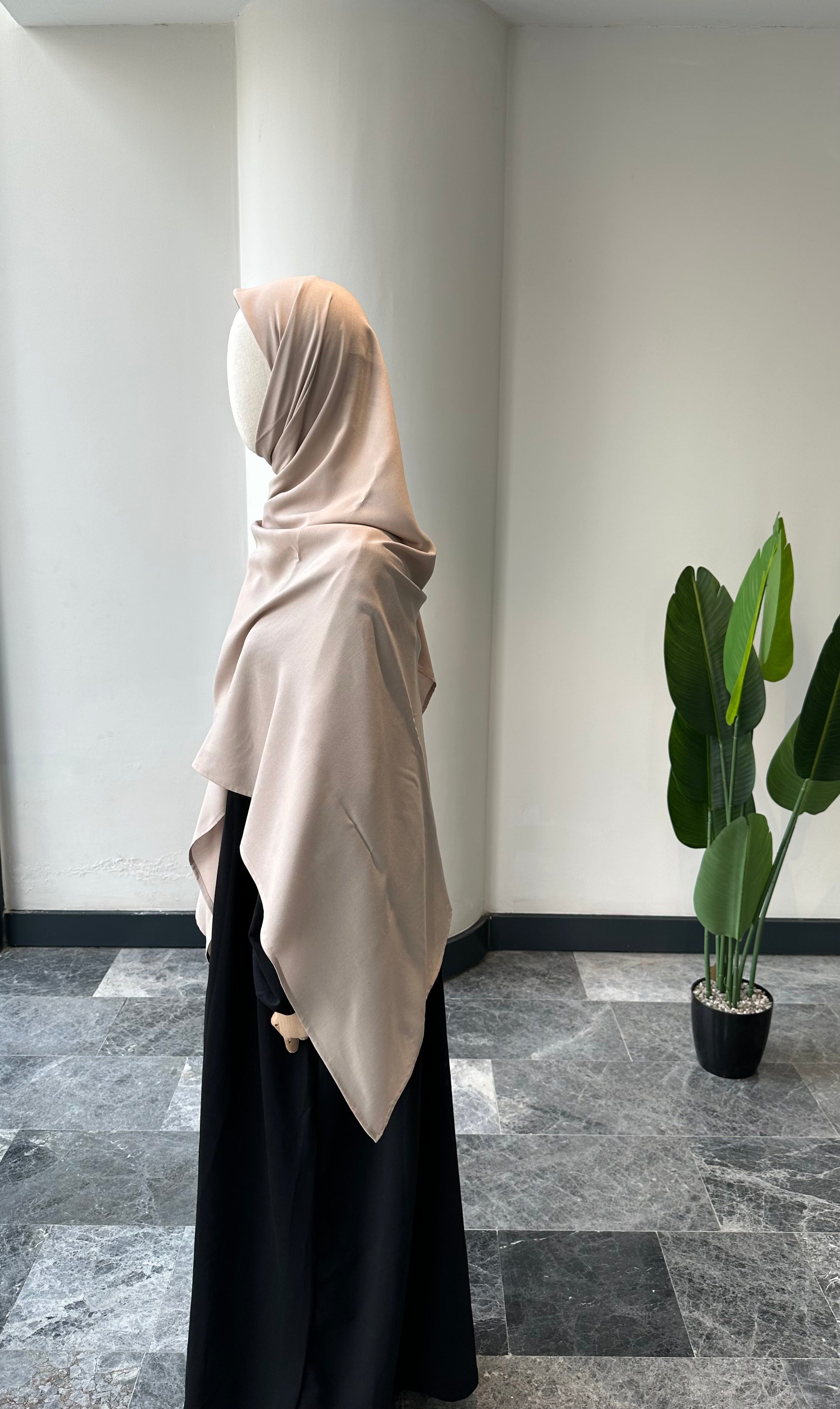 Bambu viskon eşarp -Vizon| 140 cm