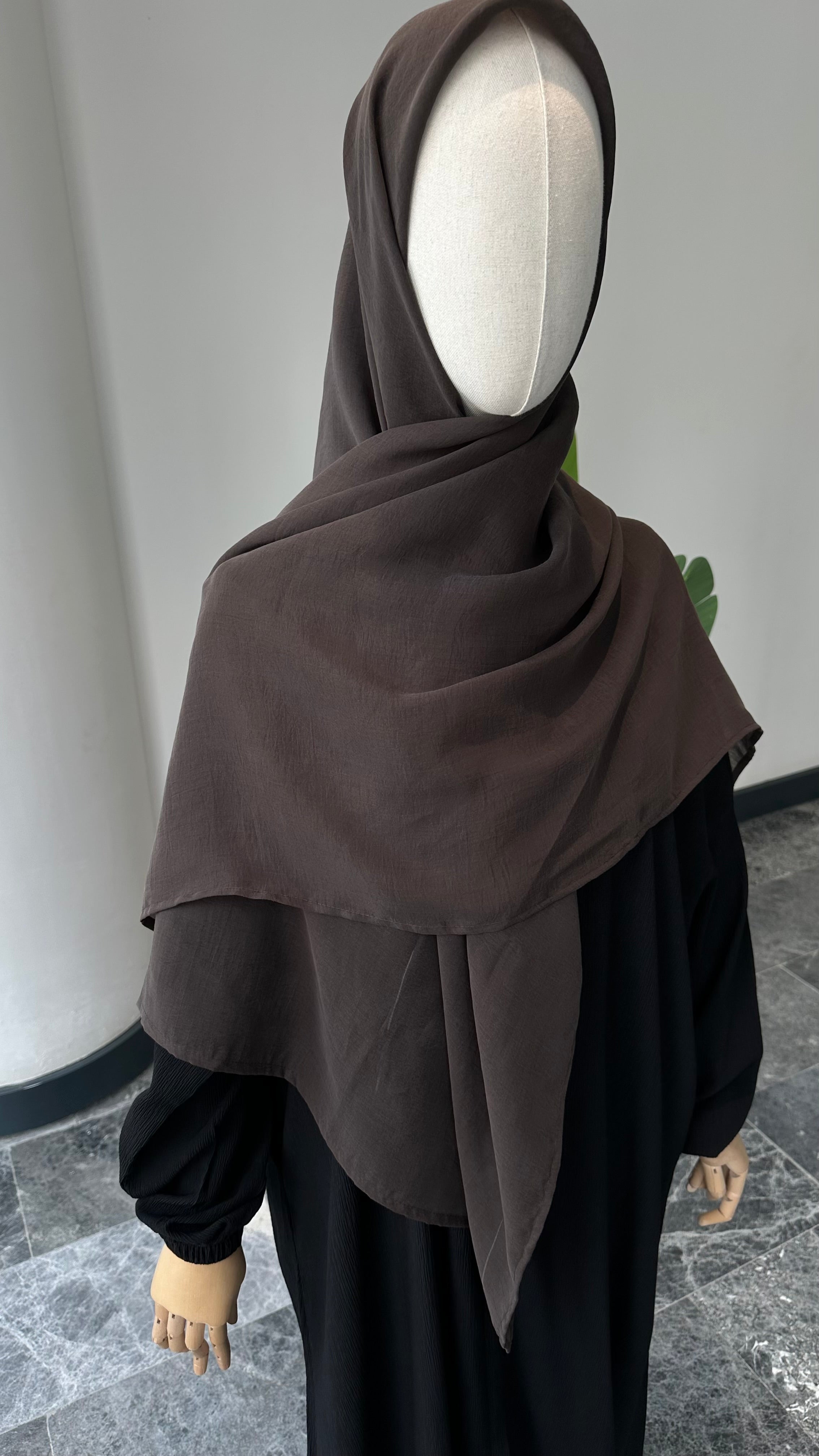Premıum organze/eşarp-kahve 120cm