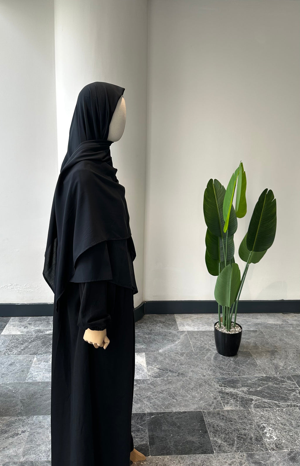 Bambu viskon eşarp -Antrasit siyah | 140 cm