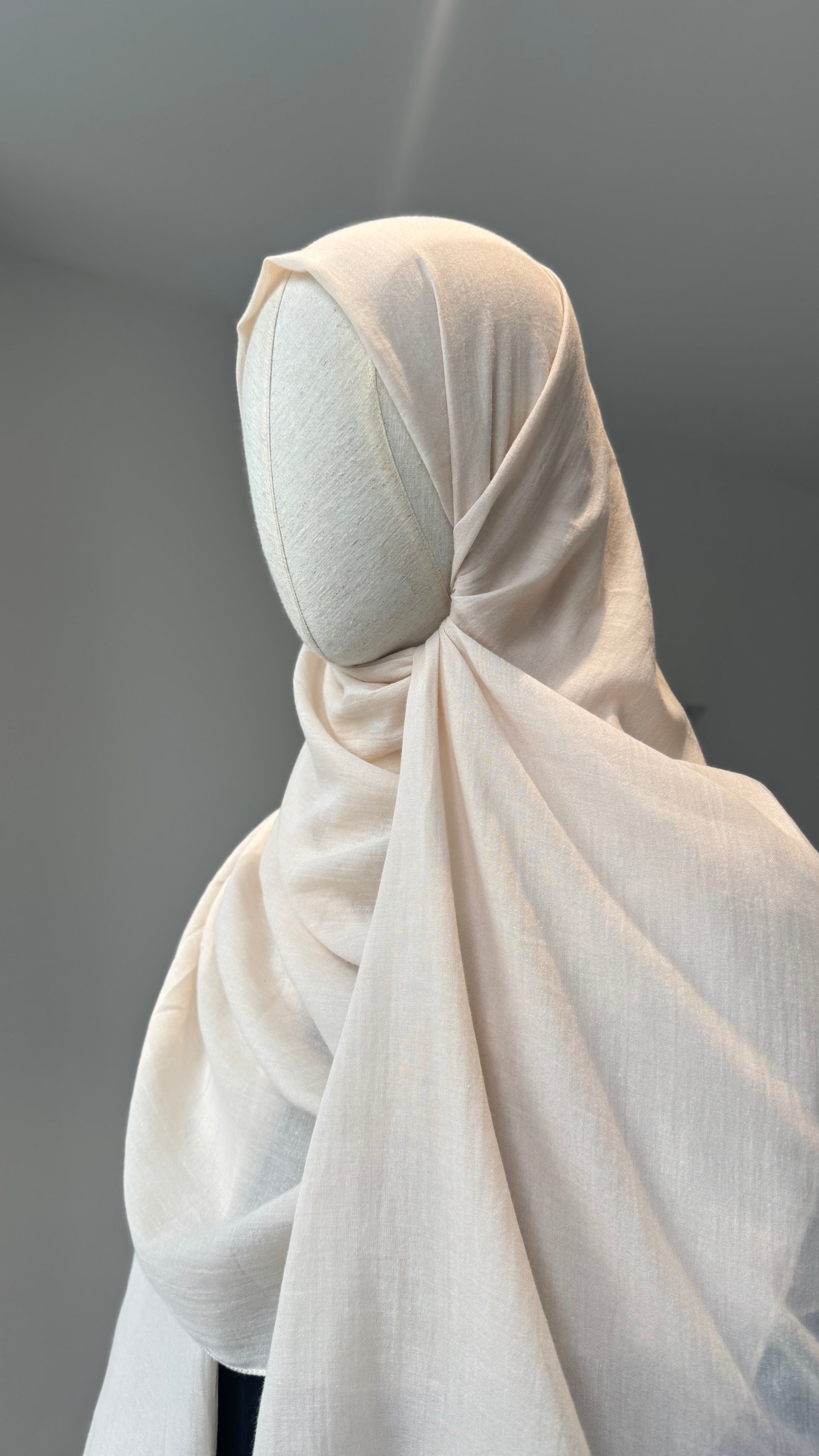 Saf pamuk şal - bej