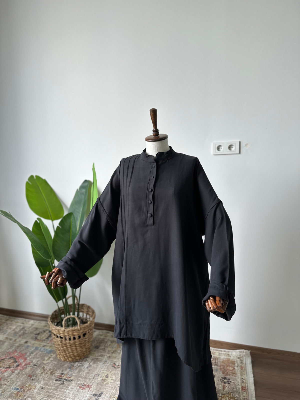 Gabardin/Amine Etek Takım-Siyah
