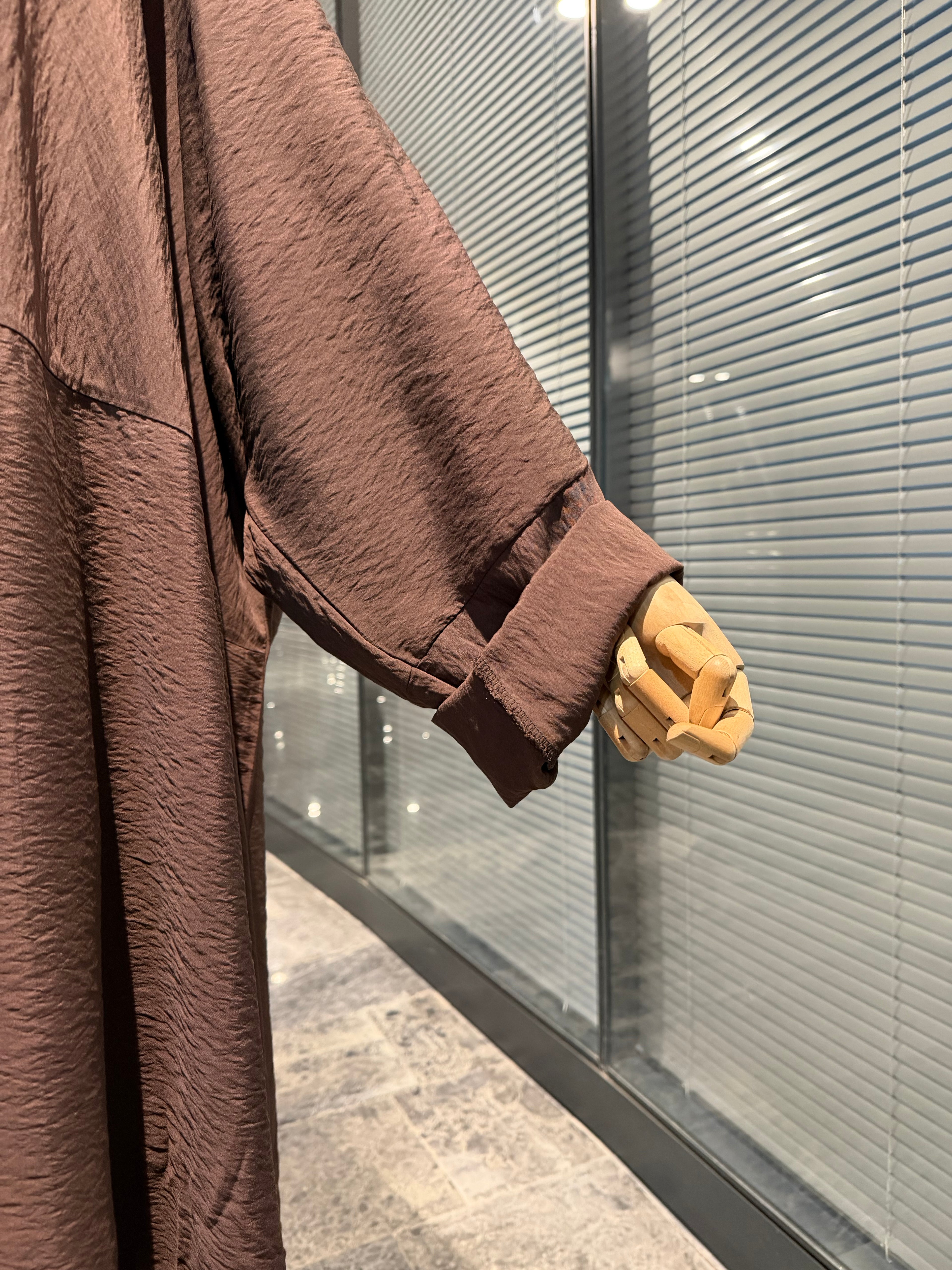 Hesna cilbab takımı -kahve|Düz