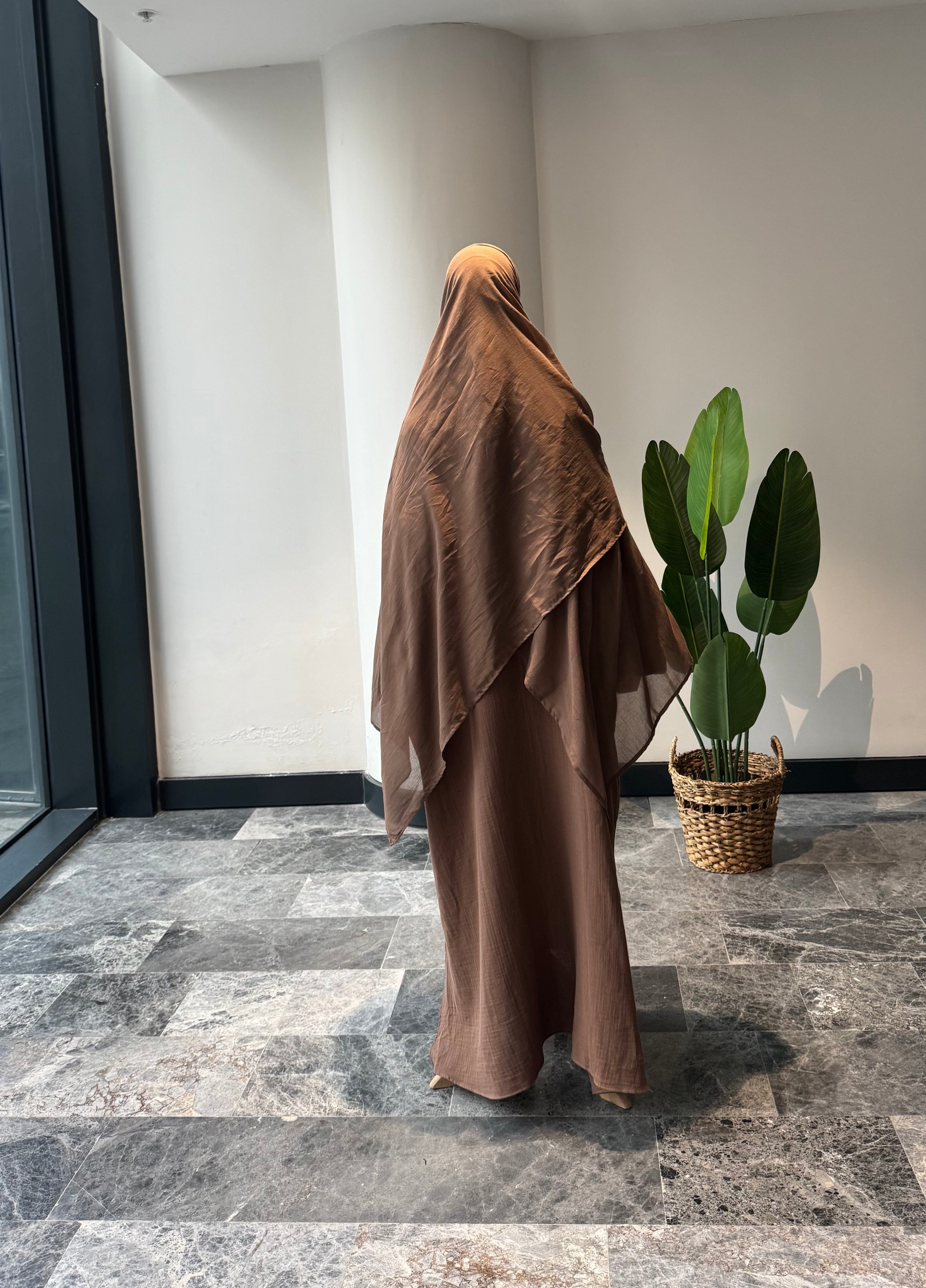 Mekka müslin takım latte - etekli | fermuarlı