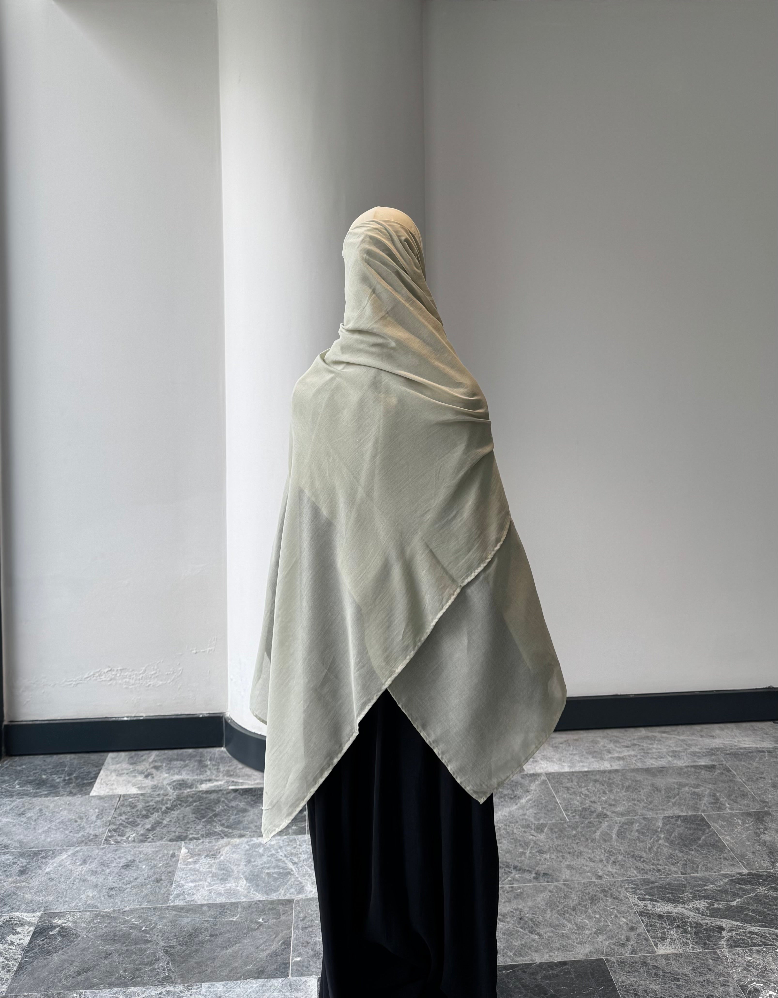 Saf pamuk şal - mint