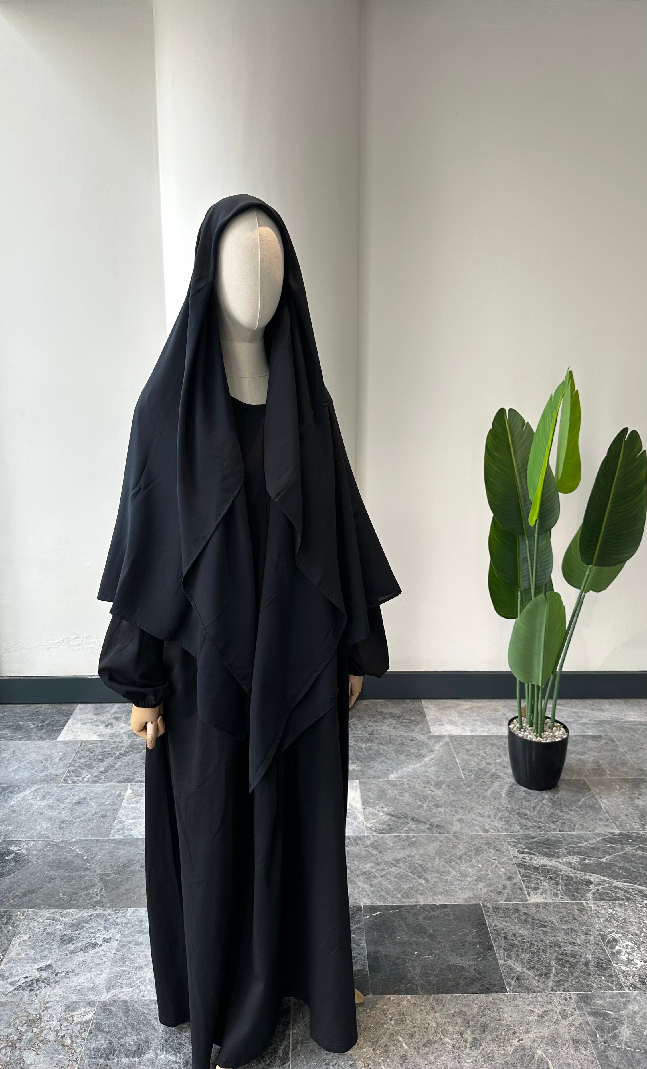 Bambu viskon eşarp -Antrasit siyah | 140 cm