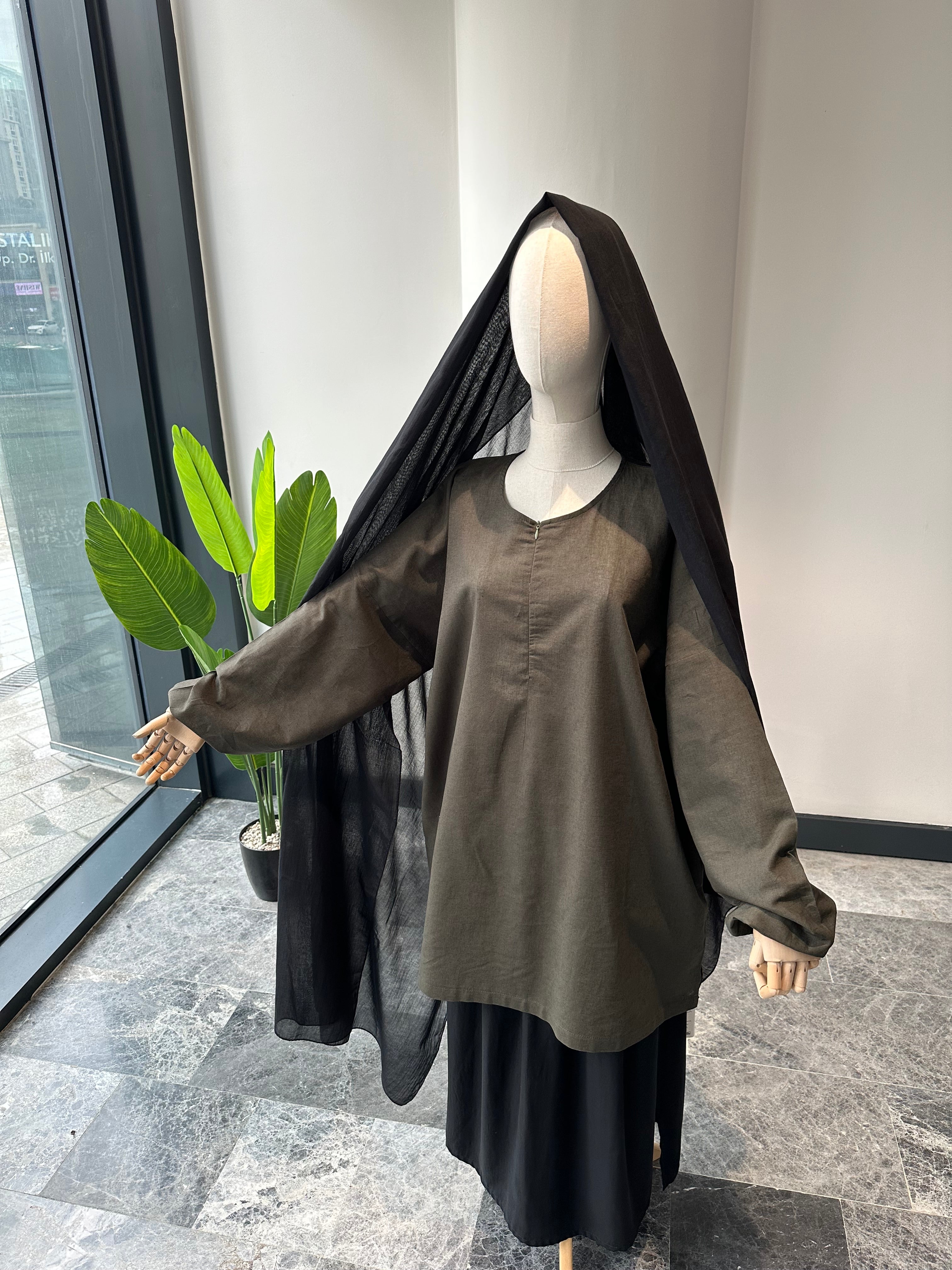 sade keten tunik - haki