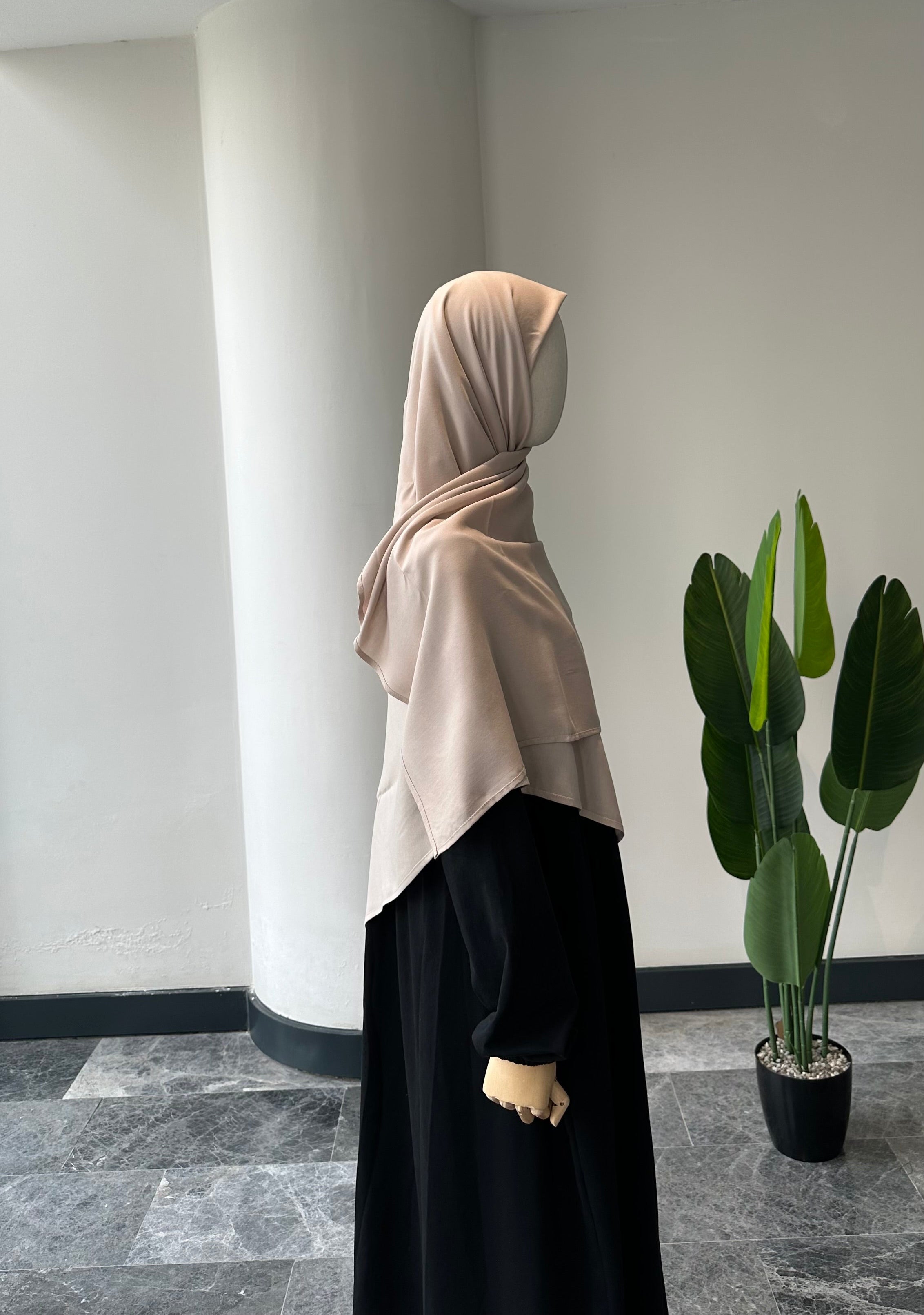 Bambu viskon eşarp -Vizon| 120 cm