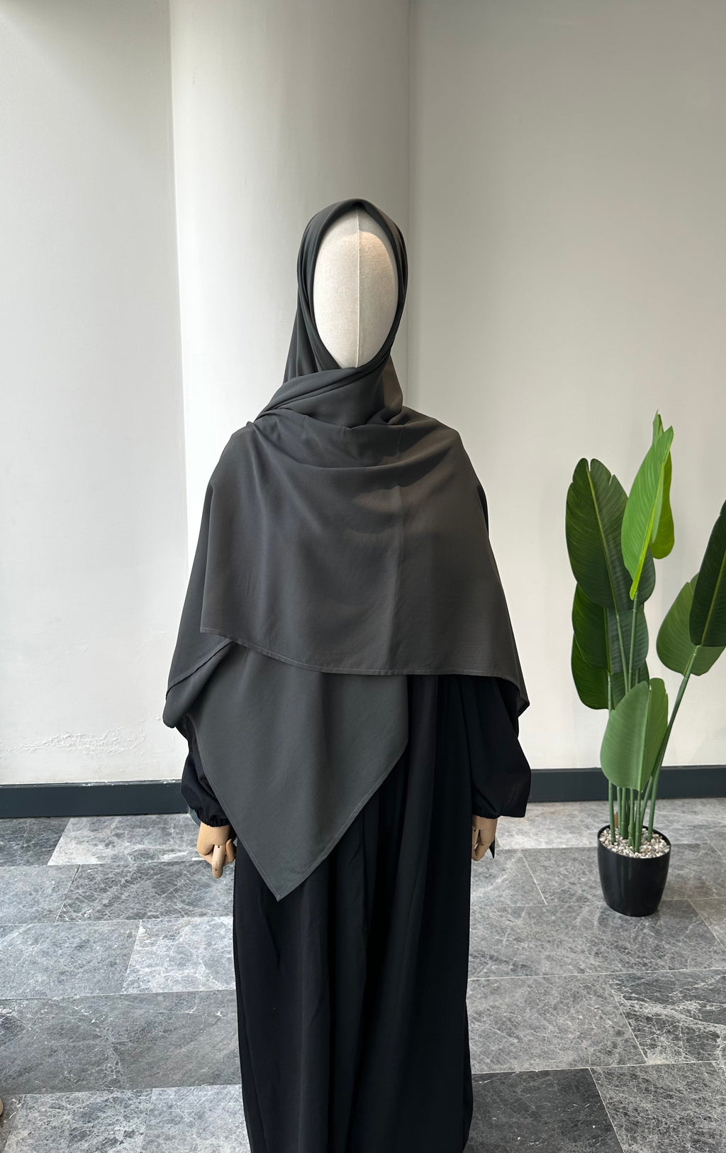 Bambu viskon eşarp -Füme | 140 cm