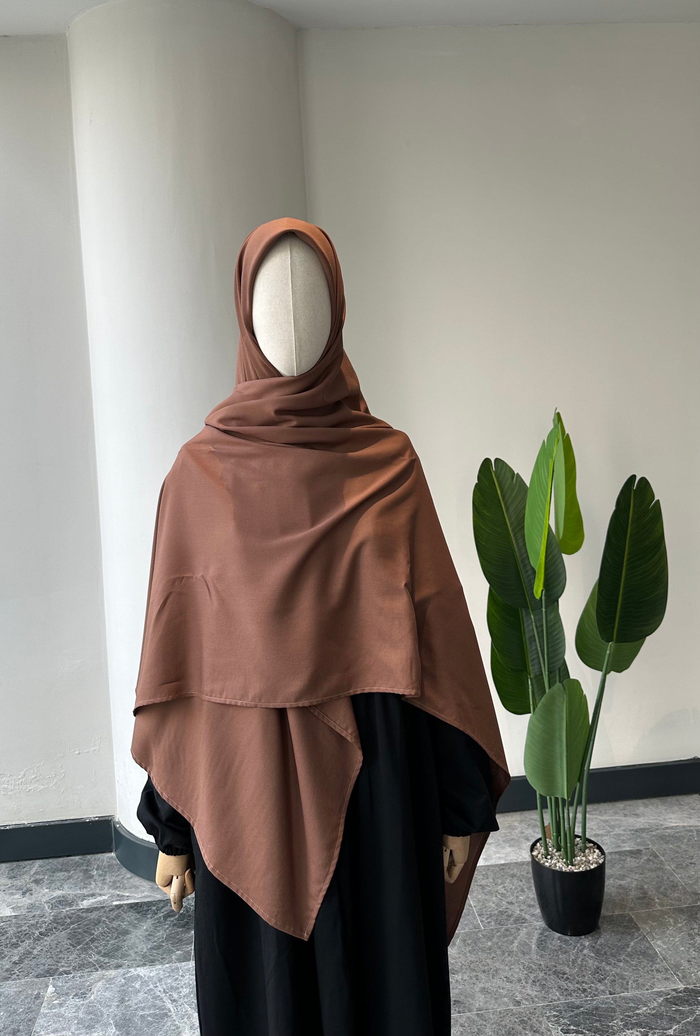 Bambu viskon eşarp -kahve  | 140 cm