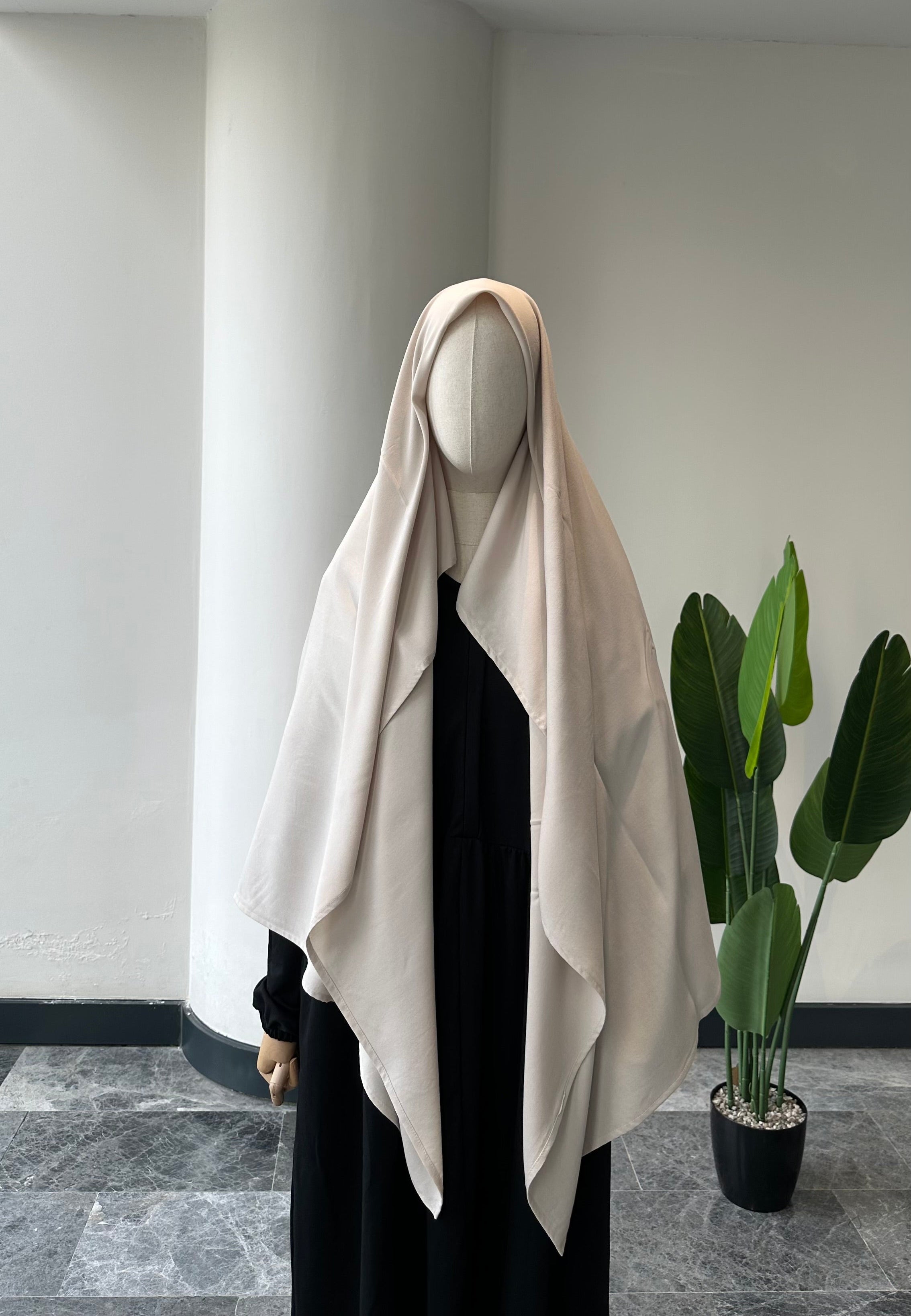 Bambu viskon eşarp -Krem| 140 cm