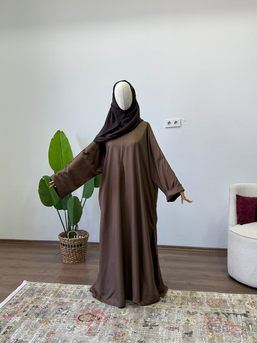 Lal Abaya / Toprak - Pamuk Gabardin